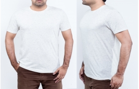 Men's T-shirt Fabric-CTN.Poly Injected Slub, S.J