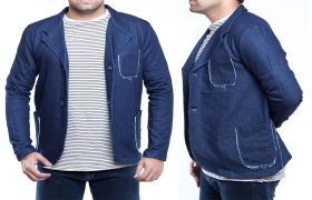Men's Sweater Fabric-100% CTN, Indigo Terry
